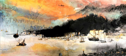 Hong Kong's Lantau Island airport, 大嶼山機場晚景